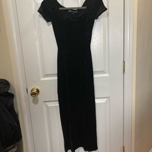 Betsey Johnson Black Velvet Maxi Bodycon Dress